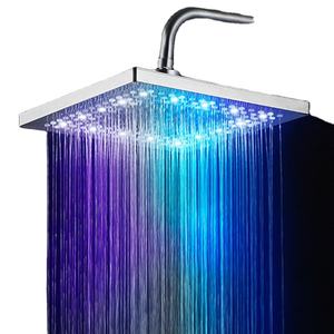 Pommeau de douche mural carré <span class=keywords><strong>LED</strong></span> ABS de 8 pouces, moderne et haut de gamme, avec garantie de 3 ans - Product Image 2