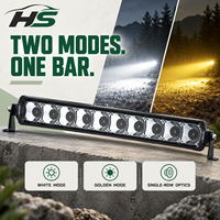 Barre lumineuse LED HSSH 6-50 pouces 45W-375W, haute puissance, double rangée, double couleur, faisceau spot, éclairage tout-terrain pour camion, SUV, Jeep 4x4