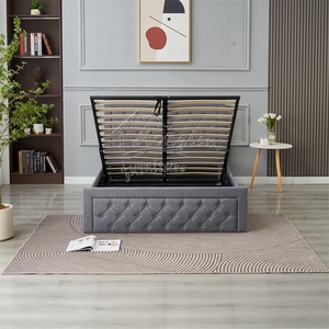 Lit capitonné moderne de luxe au design européen avec système de levage à gaz et rangement, mobilier de chambre à coucher avec <span class=keywords><strong>literie</strong></span> - Product Image 3