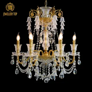 Jewellerytop lámpara colgante francesa luces de lujo candelabro de vidrio soplado a mano candelabro de cristal clásico para sala de estar