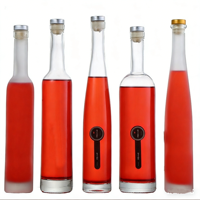 Bouteille de vin conique transparente 500 ml, bouteille de vin à fleurs givrée pour femmes, bouteille de vin de fruits, bouteille en verre pour vin maison