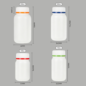 Botella de HDPE blanca con logotipo de hoja de 100ml, 150ml, 200ml, 250ml para pastillas, cápsulas, vitaminas, medicamentos, suplementos, dulces, con doble tapa. - Product Image 6