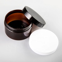 Vente en Gros Emballage Cosmétique et Alimentaire Pot Cosmétique en Plastique PET Ambré Noir de 100ml 150ml 200ml 250ml 300ml avec Couvercle Blanc Noir