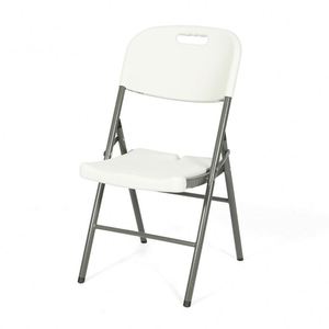 QM Hot Sales Portable White <b>Plastic</b> FoldingChair Lightweight Outdoor <b>Garden</b> Furniture for Parks Iron Metal Type - Product Image 4