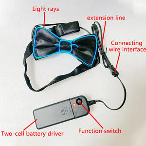 Prix d'usine, vente chaude, nœuds papillon lumineux LED EL Wire, accessoires de costume de fête <span class=keywords><strong>pour</strong></span> hommes, cadeau de Noël, décoration de mariage - Product Image 3