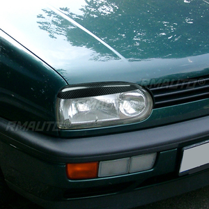 ฝาครอบตกแต่งไฟหน้ารถยนต์คาร์บอนไฟเบอร์ 1 คู่ สำหรับรถโฟล์คสวาเกน กอล์ฟ 3 MK3 ปี 1992 1993 1994 1995 1996 1997 1998 1999 - Product Image 5