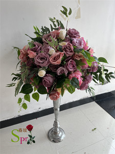 SPR elegante boda artificial verde rosa peonía lavanda arreglo decoración mesa Floral recepción centro de mesa - Product Image 6