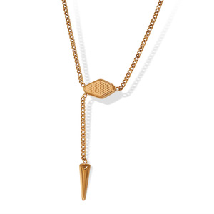 Collier élégant en or pour femmes, pendentif géométrique, chaîne de clavicule, bijoux à la mode, cadeau pour occasion XL435G - Product Image 5