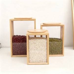 Caja de Almacenamiento Moderna, Ecológica y de Gran Capacidad de Bambú para Granos, para Guardar Cacahuetes, Semillas de Sésamo, Granos Múltiples, Sellada para Cocina - Product Image 5