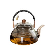 Théière en verre borosilicate de 1200 ml avec filtre, bouilloire en verre pour la santé, bouilloire domestique, service à thé de bureau