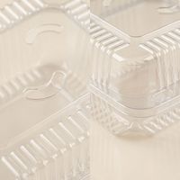 Boîte à fruits et légumes en plastique PET transparent avec couvercle ventilé Smile, 155x125x80mm, 175x154x80mm, écologique, pour produits frais, salades, fruits
