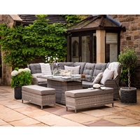 Ensemble de canapés de patio en rotin d'aluminium Classiques Europe pour jardin, 9 places, en osier, pour extérieur