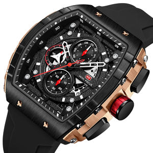 Reloj de Cuarzo Cuadrado Multifunción Mini Focus 0399G de Primera Marca, Nuevo, para Hombre, Resistente al Agua, con Calendario, Correa de Silicona, Reloj Masculino - Product Image 2