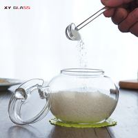 Pot de nourriture de stockage de cuillère à épices en verre thermique de cuisson en borosilicate de qualité supérieure