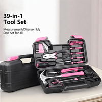 Kit d'outils portables 39 pièces pour réparation domestique avec marteau à griffes, pince, mètre ruban pour bricolage et entretien automobile