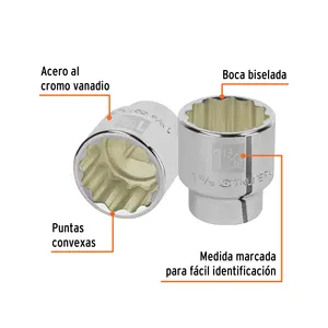 บ็อกซ์ 3 ชิ้น ประแจบล็อก 12 จุด ขนาด 1-13/16 นิ้ว หัวขัน 3/4 นิ้ว ยี่ห้อ TRUPER - Product Image 2