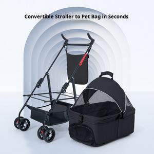 सर्वश्रेष्ठ वाटरप्रूफ समायोज्य आरामदायक 4-पहिया पालतू कुत्ते के लिए फोल्डेबल हल्के निर्माण भंडारण टोकरी - Product Image 5