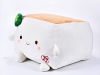 Peluche Tofu Unisexe 40 cm, Grande et Mignonne, Douce, pour Canapé, Lit et Voiture, Anti-stress, en Coton PP et Polyester Lavé, Cadeau d'Anniversaire