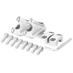 Rehausseur de guidon de moto 22 mm noir en alliage d'aluminium CNC avec support d'extension réglable en hauteur pour amélioration - Product Image 4