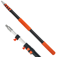 Perche de nettoyage extensible avec verrous à pression orange, outil domestique léger pour le lavage des fenêtres et des voitures, conception de rangement compacte