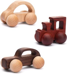Jouets en bois pour bébés : Voitures à pousser et à saisir - Product Image 1