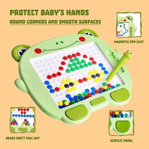Il più nuovo doodle magnetic dot drawing board kid DIY creative colorful beads art drawing toy magnet painting board con penna magnetica - Product Image 4