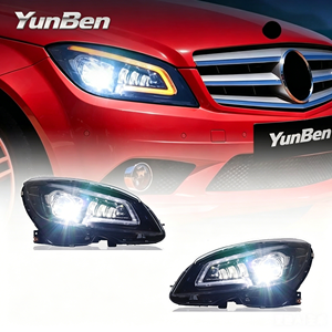 Faros Delanteros <span class=keywords><strong>Mercedes</strong></span>-Benz W204 Grado <span class=keywords><strong>C</strong></span> para C180/C200/C260, 12V 6000K LED, Luces Intermitentes y de Posición Fluidas, Nuevos - Product Image 1