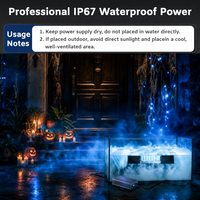 Brumisateur Ultrasonique 12 Têtes 9000ml/H, Atomiseur Ultrasonique 400W pour Bassin avec Flotteur, Halloween, Étanche IP67