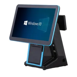 15 인치 용량 성 터치 스크린 win 10 pos 터미널 컴퓨터 pos 80mm 프린터