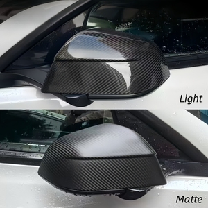 Tesla modello 3 (Highland)/Y (ginepro) specchietto laterale a secco in fibra di carbonio e Kit aerodinamico-aggiornamento Retrofit nero - Product Image 5