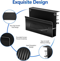 Support d'ordinateur portable à clipser sur le côté du bureau sans perçage avec support magnétique pour stylo et organisateur de casque adhésif