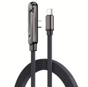 6A 240W <b>Fast</b> <b>Charging</b> Nylon Braided <b>Cable</b> with Phone Stand 90 Elbow 360 Rotation Multi-Angle <b>Type</b>-<b>C</b> for iPhone Gaming - Product Image 1
