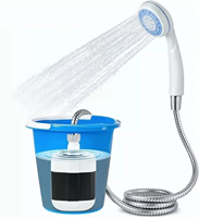 Kit de pompe de douche portable d'extérieur rechargeable par USB, douche à main avec débit d'eau réglable pour le camping, les voyages et le nettoyage des animaux