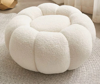 Canapé de loisirs d'intérieur pour adultes en tissu Sherpa nouveau design chaises de salon confortables et colorées en forme de citrouille