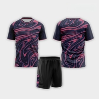 Set Jersey Sepak Bola Lengan Pendek Bahan Bernapas Cetak Digital |   Seragam Tim Kustom Anti-Bakteri Penyerap Keringat 100% Poliester