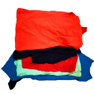 Barato cor escura misturada t shirt limpando trapos do algodão vermelho industrial loja trapos algodão