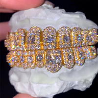 Grillz en argent 925 sertis de diamants VVS et de moissanite, style Hip Hop, pour hommes et femmes, bijoux personnalisés