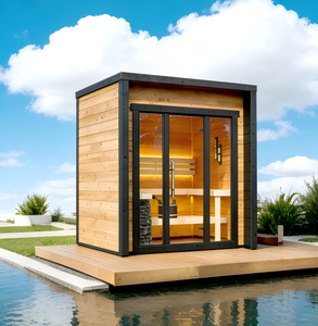 Sauna à vapeur moderne en bois massif de pruche électrique personnalisé pour 2 à 6 personnes, panneau de commande informatisé, installation facile - Product Image 2