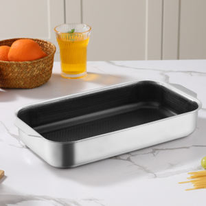 ถาดอบทรงสี่เหลี่ยมขนาดใหญ่แบบไฮบริดอเนกประสงค์สำหรับไก่งวง ไก่ และผัก ทำความสะอาดง่าย เคลือบเซรามิก/PTFE สำหรับครัว - Product Image 5