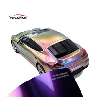 Vinilo Adhesivo para Automóviles Color Morado PET Directo de Fábrica, Película de Vinilo para Envolver la Carrocería, Autoadhesiva, de Alto Brillo, que Cambia de Color, Resistente a los Rayos UV y a los Arañazos