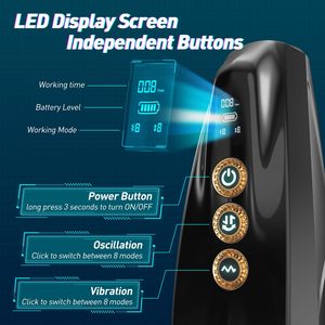 Mainan seks seks seks untuk pria, alat bantu seks seks masturbasi vagina saku elektrik mengkerut putar dengan gerakan osilasi yang ditingkatkan untuk pria - Product Image 4