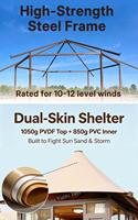 Suite de glamping avec membrane PVDF, maison de type villa pour hôtel, retraite en forêt, comme une tente