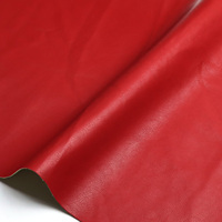Dua arah peregangan kulit PU merah untuk celana jaket kulit sintetis mantel kulit imitasi