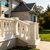 Colonnes en marbre beige naturel du Henan, fabriquées à la main, sur mesure, de luxe, balustres, piliers d'escalier