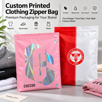 Sacs à fermeture éclair personnalisés à trois soudures, moitié aluminium, moitié transparents, résistants à l'humidité, de qualité alimentaire, en papier kraft, pour vêtements