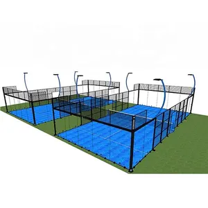 नए डिजाइन पैडल कोर्ट इनडोर आउटडोर खेल कोर्ट पैनोरामिक पैडल टेनिस कोर्ट