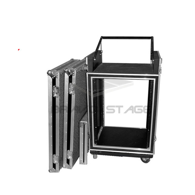 10 Space Amp Rack 10U Slanted Top DJ Mixer Road Flight Case with Wheels