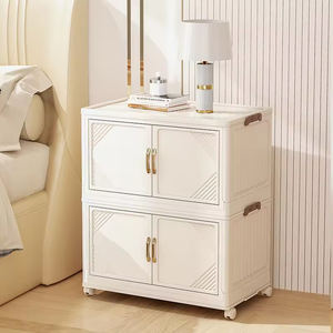 8093 Armoire de rangement empilable pliable à 2 couches avec roues - Product Image 2