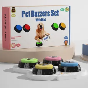 Tombol komunikasi hewan peliharaan kustom mainan suara anjing bel kotak hewan peliharaan Remas kotak warna lintas batas