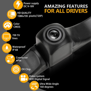 Xe video HD wifi không dây 12V phổ Car Rear View cam đảo ngược máy ảnh với hướng dẫn dòng - Product Image 5